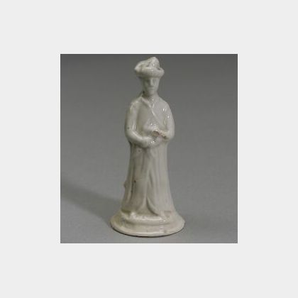 Miniature Staffordshire White Salt Glazed Earthenware Figure of a Chinaman