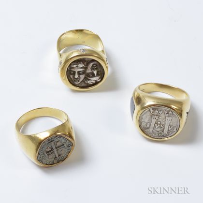 Three Gold and Coin Rings