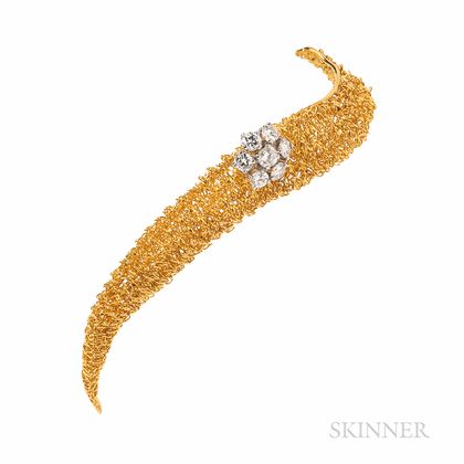 Cartier Inc. 18kt Gold and Diamond Brooch