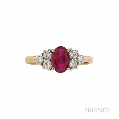 18kt Gold, Ruby, and Diamond Ring