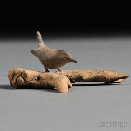 Jess Blackstone Carved and Painted Miniature Wren Figure