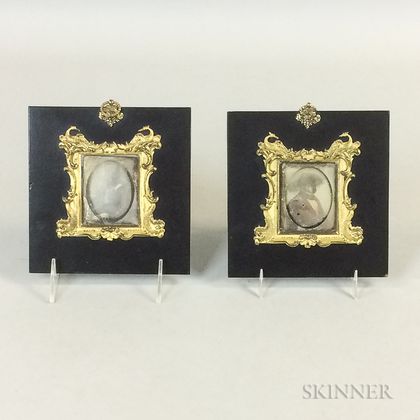 Two Beard Patentee Brass and Lacquered Daguerreotype Frames