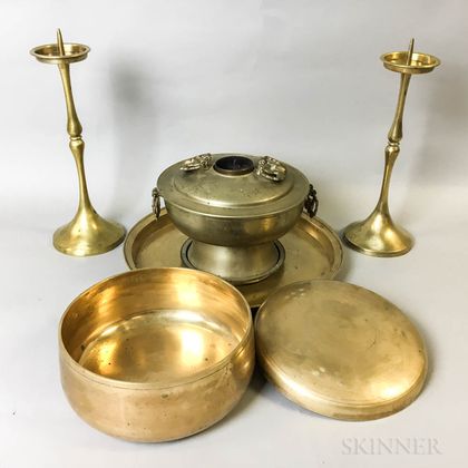 Five Korean Brass Items