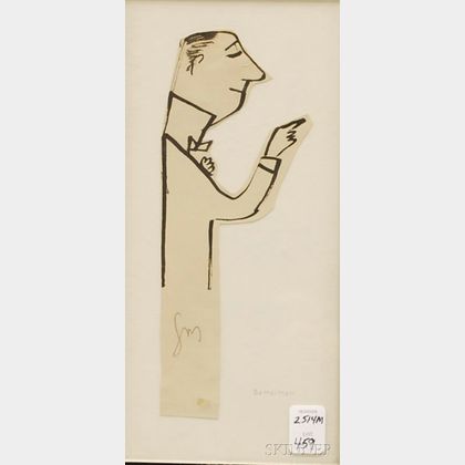 Ludwig Bemelmans (American, 1898-1962) Sketch of a Man in Profile.