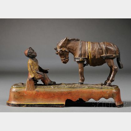 Painted Cast Iron Mechanical "I Always Did 'Spise A Mule Mechanical Bank,"