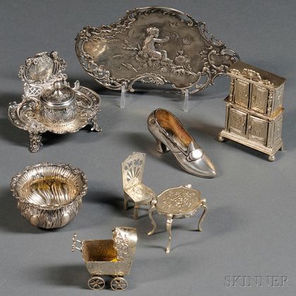 Eight Decorative Silver Objects