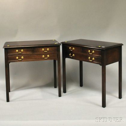 Pair of Chippendale-style Mahogany Side Tables. Estimate $200-400