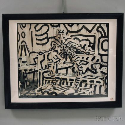 Framed Poster of Keith Haring Photographed by Annie Leibovitz