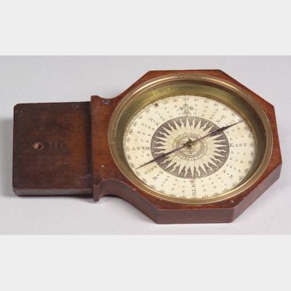Mahogany Plane Table Surveyor's Compass by George Adams