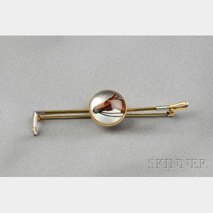 14kt Gold Reverse-painted Crystal Pin, Sloan & Co.