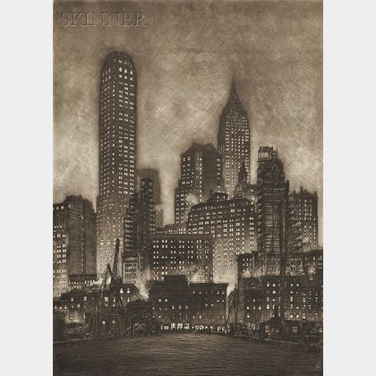 Samuel V. Chamberlain (American, 1895-1975) Manhattan Twilight