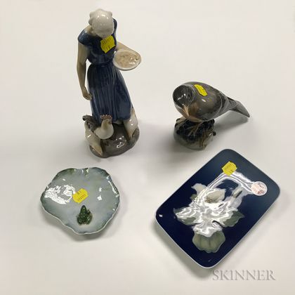 Four Royal Copenhagen Porcelain Items