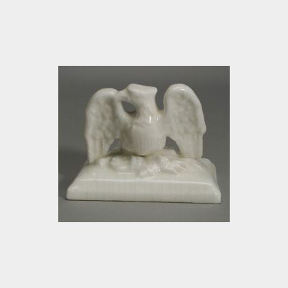 Charles Cartlidge White Glazed Porcelain Eagle Paperweight