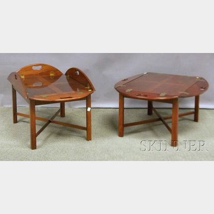 Pair of Chippendale-style Mahogany Butler's Tray Tables.