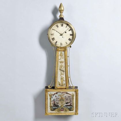 Massachusetts Gilt-framed Patent Timepiece or "Banjo" Clock