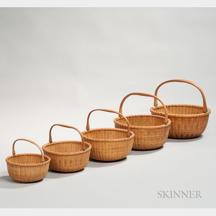 Five Nesting Nantucket Baskets