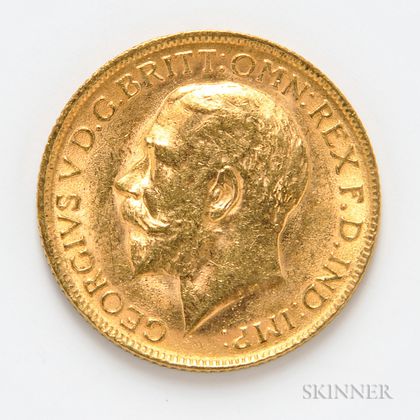 1911 British Gold Sovereign, KM820.