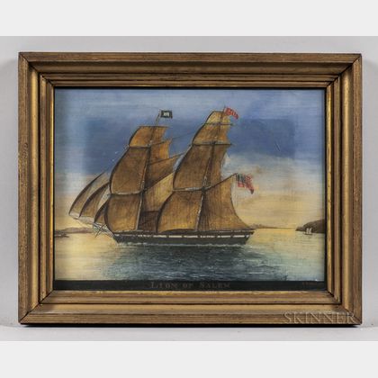 George Ropes (New York/Massachusetts, 1788-1819) Portrait of the Sailing Ship Lion of Salem