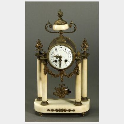 French Louis XVI-style Ormolu and Marble Mantel Clock