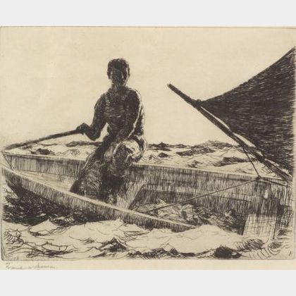 Frank Weston Benson (American, 1862-1951) Dory Fisherman