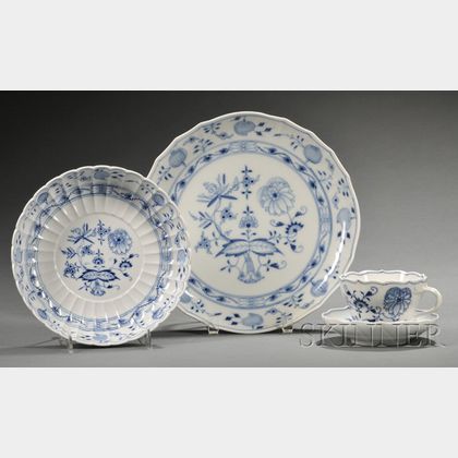 Group of Meissen Porcelain Blue Onion Tableware
