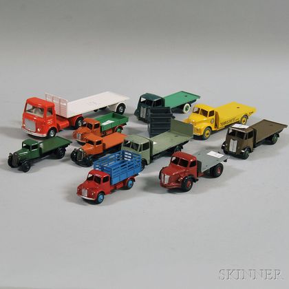Ten Meccano Dinky Toys Die-cast Metal Trucks
