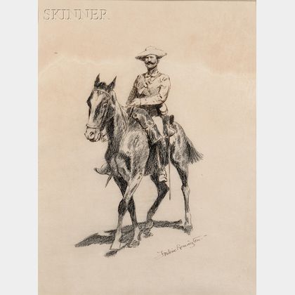 Frederic Remington (American, 1861-1909) Regular Cavalryman-Spanish