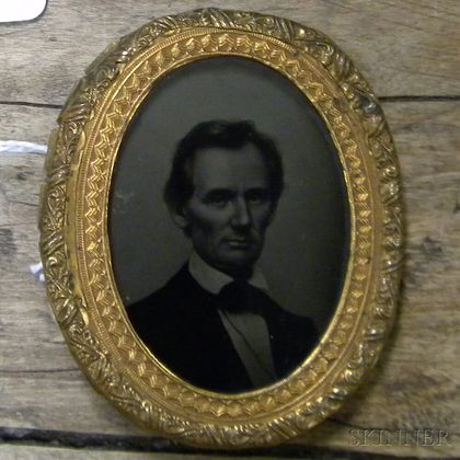Abraham Lincoln Ambrotype Campaign Badge