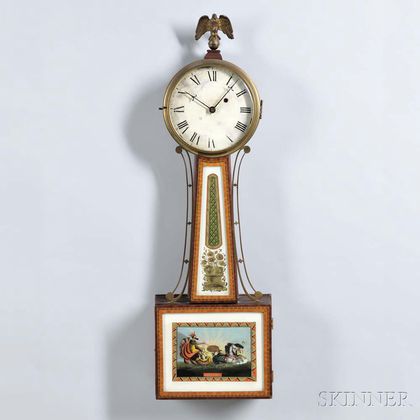 Inlaid Patent Timepiece or "Banjo" Clock
