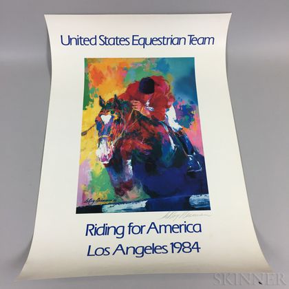 1984 Leroy Neiman Signed United States Equestrian Team Poster