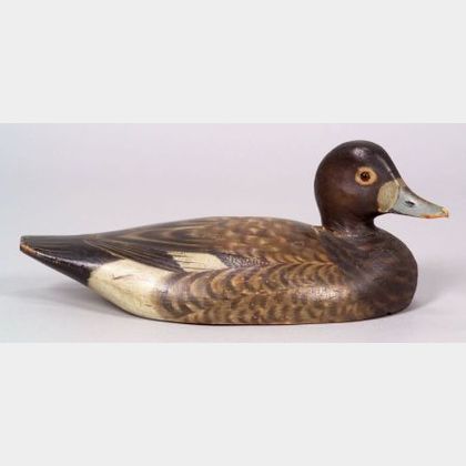 Carved and Painted Bluebill Decoy