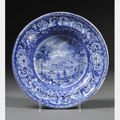 Historical Blue Transferware"HOBART TOWN" Soup Plate