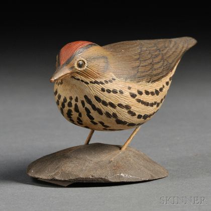 Jess Blackstone Miniature Carved and Painted Ovenbird Figure
