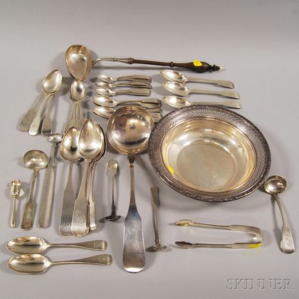 Group of Assorted Sterling and Coin Silver Tableware and Flatware