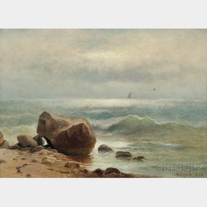 Charles Henry Gifford (American, 1839-1904) Surf Rolling in to a Rocky Shoal