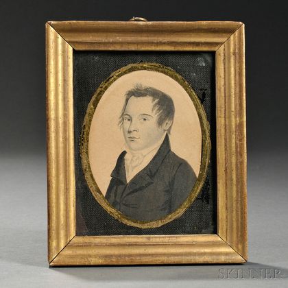 Nathan Negus (American, 1801-1825) Portrait of Stephen Thayer.