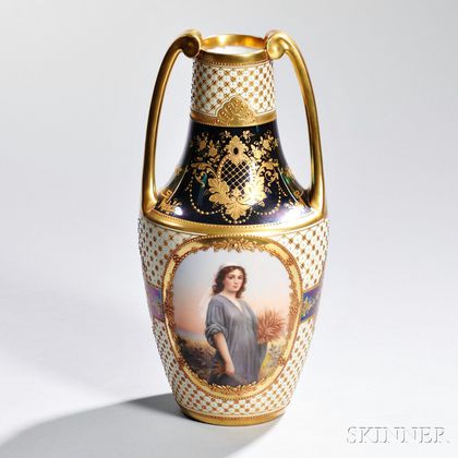 German Two-handled Porcelain Vase