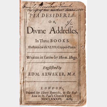 Hugo, Herman (1588-1629) Pia Desideria: or Divine Addresses.