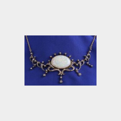 Antique Opal and Diamond Necklet