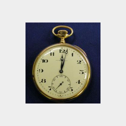 Sold at auction 14kt Gold Openface Pocket Watch J.E. Caldwell