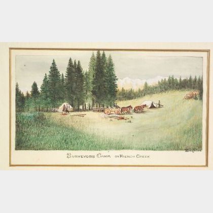 Attributed to Merritt Dana Houghton (Wyoming, 1848-1918) Surveyor's Camp, on French Creek.