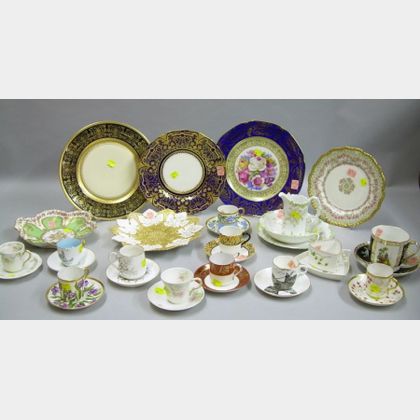 Thirty-three Pieces of 19th and 20th Century Decorated Porcelain Tableware