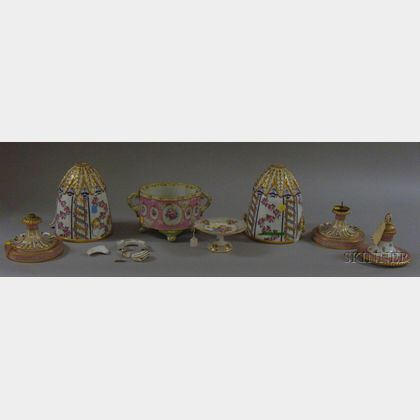 Four Decorated Porcelain Table Items