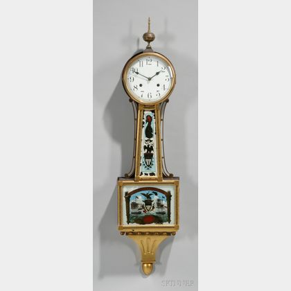 Mahogany Banjo Clock by The Waterbury Clock Company