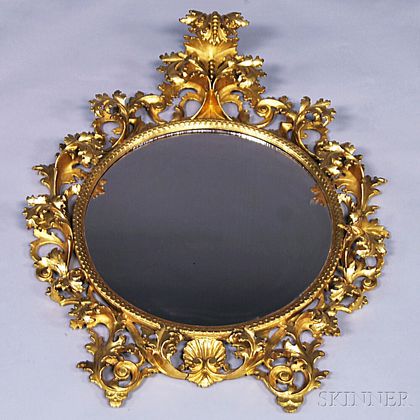 Rococo-style Carved and Gilt Mirror