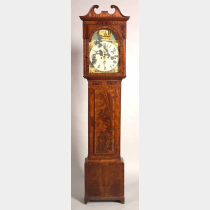 Late George III Mahogany Tall Case Clock