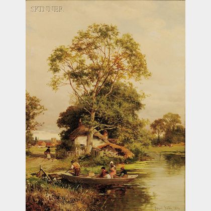 David Bates (British, 1840-1921) Lot of Two Views: River Landscape