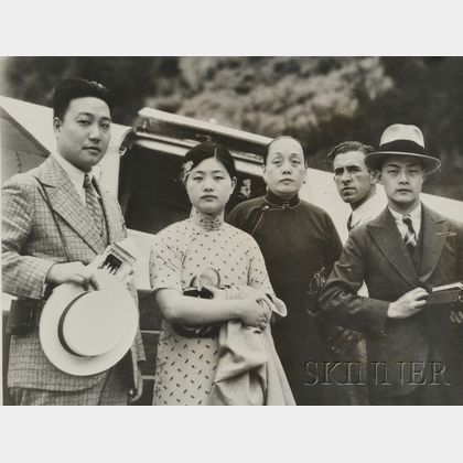 1933 International News Press Photo of a Chinese Banker with Attached Snipe