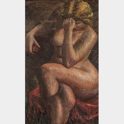 Stephano Cusumano (American, 1912-1975) Double-sided Work: Seated Nude
