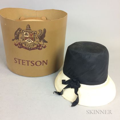 Oleg Cassini Black and Cream Hat